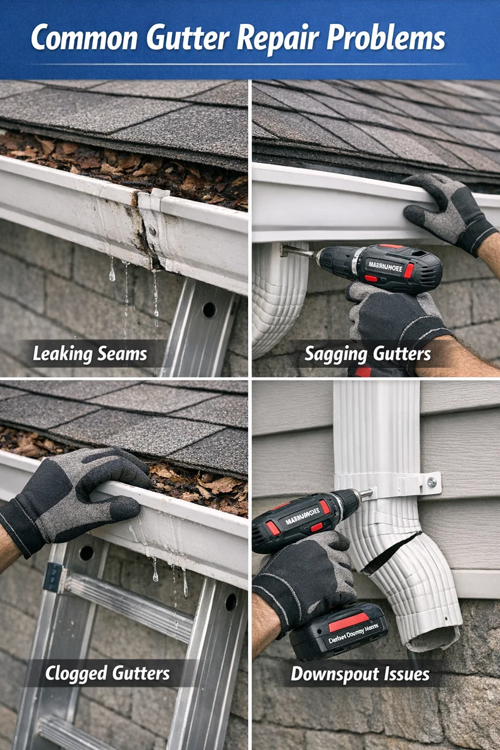 gutter common repair fixing sagging gutter